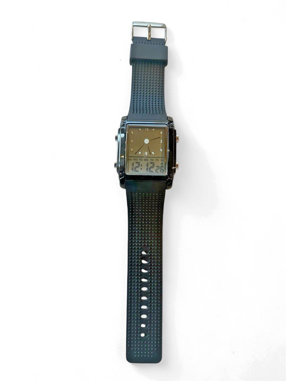 Men's Large Skmei LCD Double Dial Wristwatch 0814G Black Watch